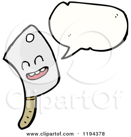 Cartoon of a Butcher Knife Speaking - Royalty Free Vector Illustration by lineartestpilot