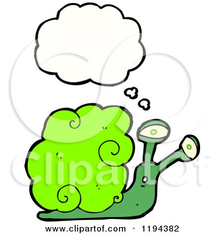 Cartoon of a Snail Thinking - Royalty Free Vector Illustration by lineartestpilot