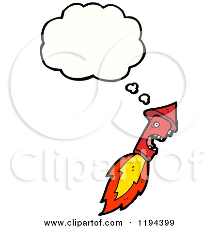 Cartoon of a Rocket Thinking - Royalty Free Vector Illustration by lineartestpilot