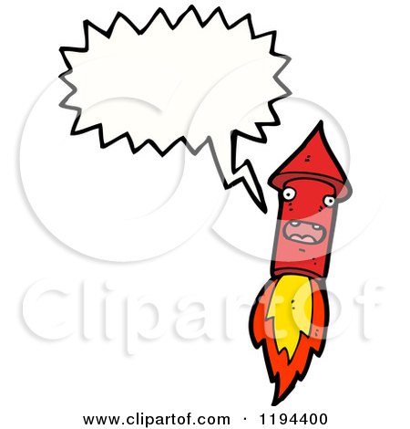 Cartoon of a Rocket Speaking - Royalty Free Vector Illustration by lineartestpilot