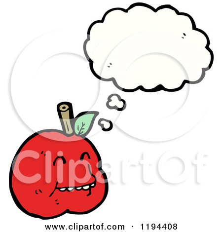 Cartoon of a Tomato Thinking - Royalty Free Vector Illustration by lineartestpilot