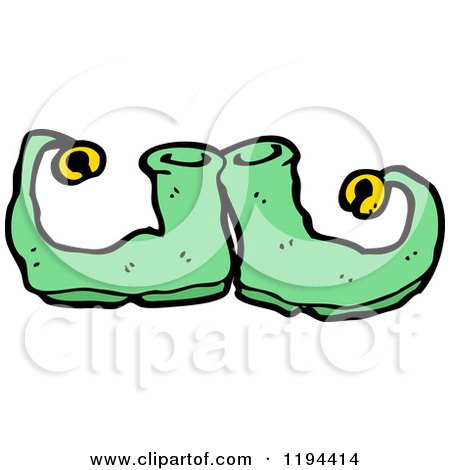 Cartoon of Elf Slippers - Royalty Free Vector Illustration by lineartestpilot