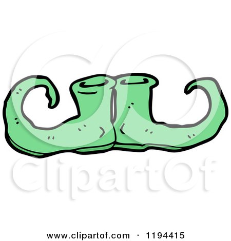 Cartoon of Elf Slippers - Royalty Free Vector Illustration by lineartestpilot