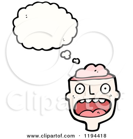 Cartoon of a Man's Brains Thinking - Royalty Free Vector Illustration by lineartestpilot