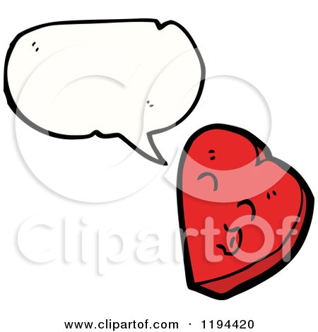 Cartoon of a Heart Speaking - Royalty Free Vector Illustration by lineartestpilot
