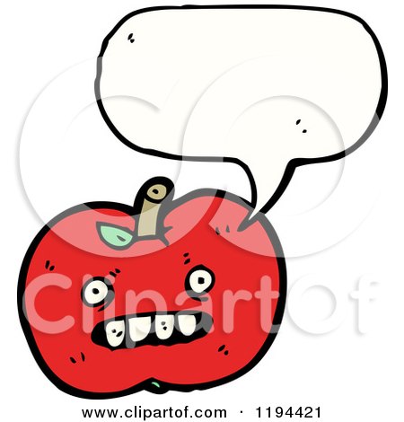 Cartoon of a Tomato Speaking - Royalty Free Vector Illustration by lineartestpilot