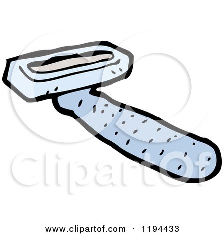 Cartoon of a Straight Razor - Royalty Free Vector Illustration by lineartestpilot
