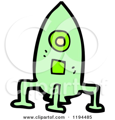 Cartoon of a Rocket Ship - Royalty Free Vector Illustration by lineartestpilot