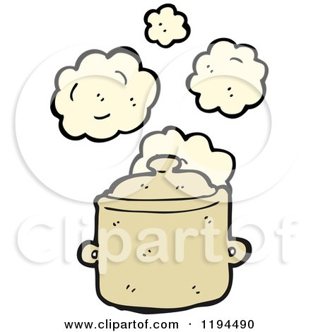 Cartoon of a Cooking Pot - Royalty Free Vector Illustration by lineartestpilot