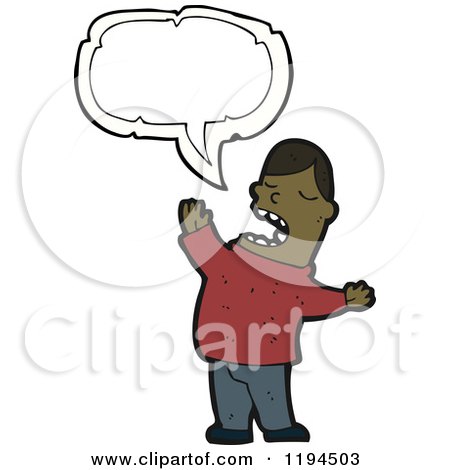 Cartoon of an African American Man Speaking - Royalty Free Vector Illustration by lineartestpilot