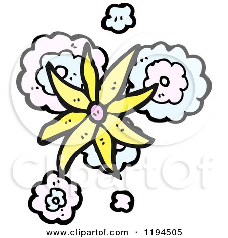 Cartoon of a Flower Design - Royalty Free Vector Illustration by lineartestpilot
