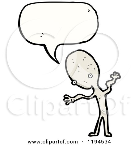 Cartoon of a Space Alien Speaking - Royalty Free Vector Illustration by lineartestpilot