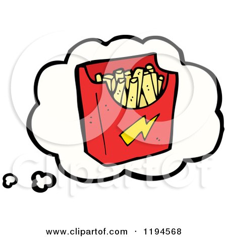 Cartoon of a French Fry Container - Royalty Free Vector Illustration by lineartestpilot