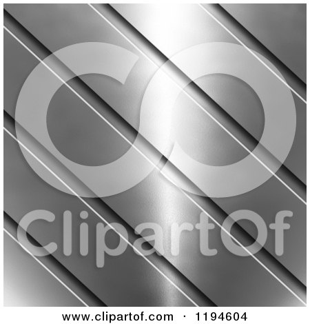 Clipart of a 3d Diagonal Metal Bar Background - Royalty Free CGI Illustration by KJ Pargeter