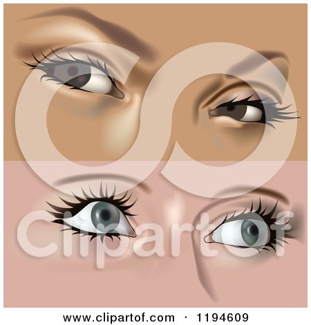 Clipart of Womens Eyes - Royalty Free Vector Illustration by dero