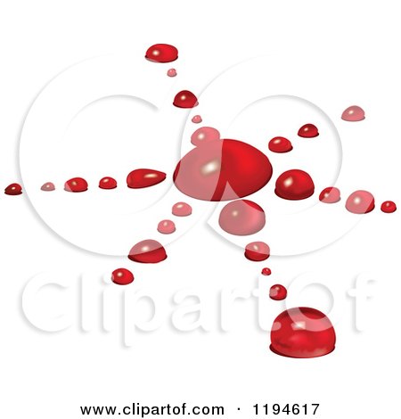 Clipart of a Red Water Drop Splat Design - Royalty Free Vector Illustration by dero