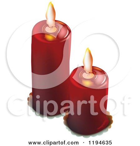 Clipart of Two Red Christmas Candles - Royalty Free Vector Illustration by dero