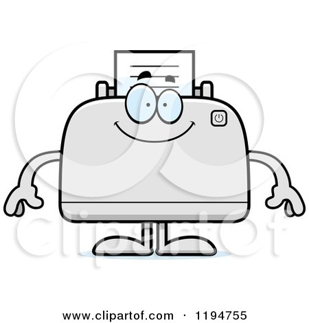 Cartoon of a Happy Printer Mascot - Royalty Free Vector Clipart by Cory Thoman