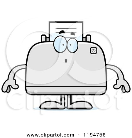 Cartoon of a Surprised Printer Mascot - Royalty Free Vector Clipart by Cory Thoman