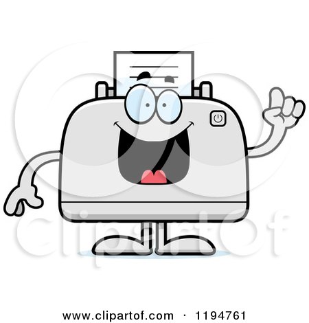 Cartoon of a Smart Printer Mascot - Royalty Free Vector Clipart by Cory Thoman