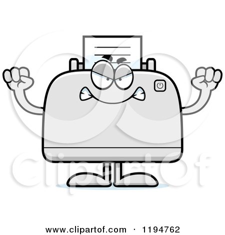 Cartoon of a Mad Printer Mascot - Royalty Free Vector Clipart by Cory Thoman