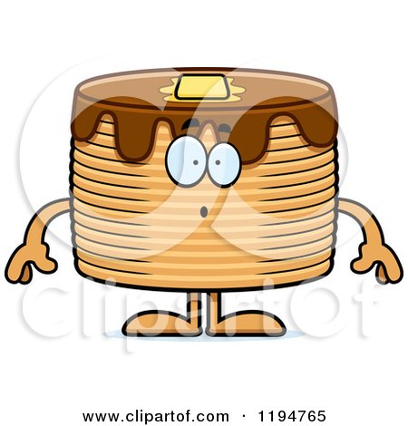 Cartoon of a Surprised Pancakes Mascot - Royalty Free Vector Clipart by Cory Thoman