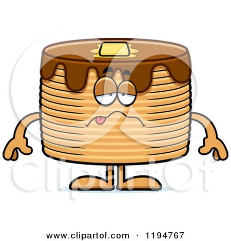 Cartoon of a Sick Pancakes Mascot - Royalty Free Vector Clipart by Cory Thoman
