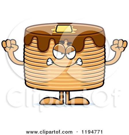 Cartoon of a Mad Pancakes Mascot - Royalty Free Vector Clipart by Cory Thoman