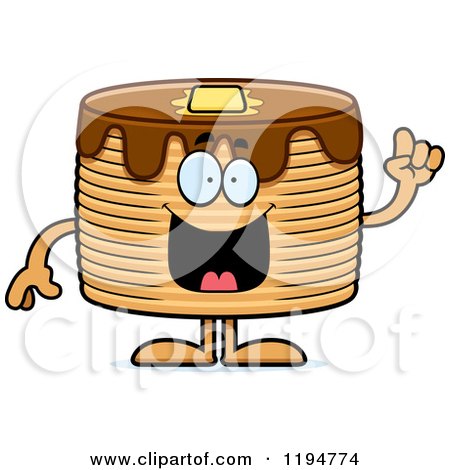 Cartoon of a Smart Pancakes Mascot - Royalty Free Vector Clipart by Cory Thoman