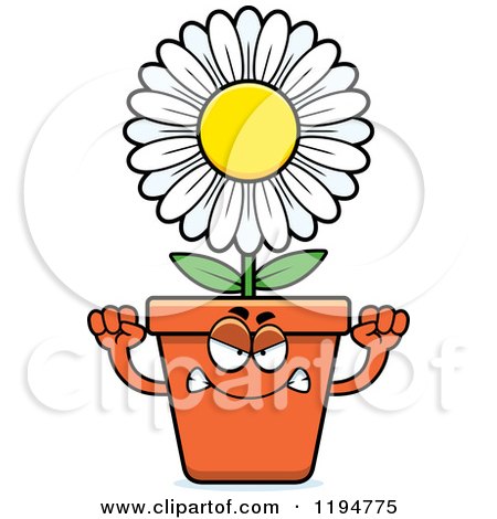 Cartoon of a Mad Flower Pot Mascot - Royalty Free Vector Clipart by Cory Thoman