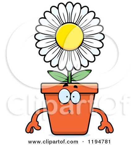 Cartoon of a Surprised Flower Pot Mascot - Royalty Free Vector Clipart by Cory Thoman