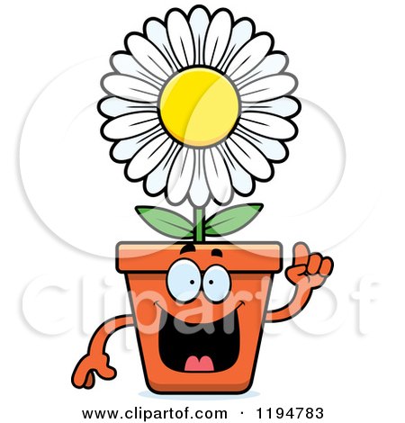 Cartoon of a Smart Flower Pot Mascot - Royalty Free Vector Clipart by Cory Thoman