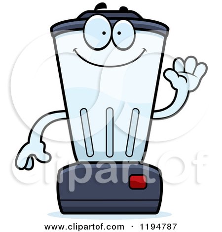 Cartoon of a Waving Blender Mascot - Royalty Free Vector Clipart by Cory Thoman