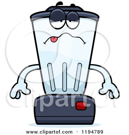Cartoon of a Sick Blender Mascot - Royalty Free Vector Clipart by Cory Thoman