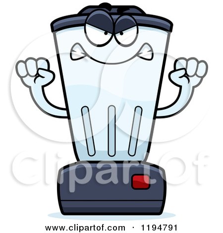 Cartoon of a Mad Blender Mascot - Royalty Free Vector Clipart by Cory Thoman