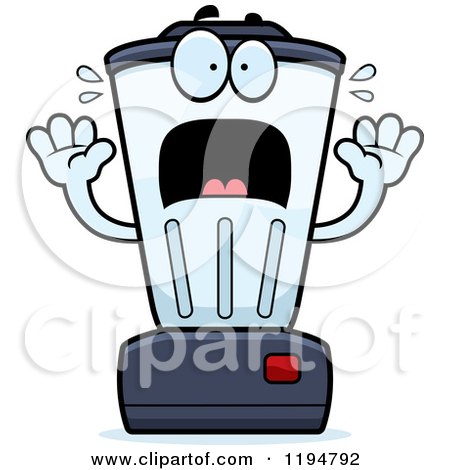 Cartoon of a Scared Blender Mascot - Royalty Free Vector Clipart by Cory Thoman