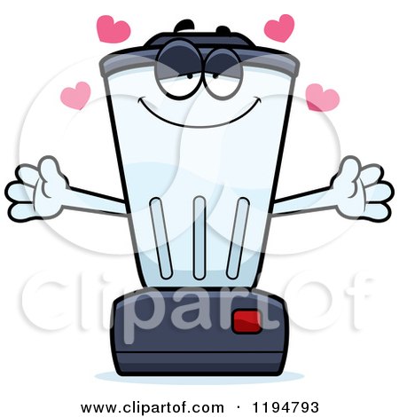 Cartoon of a Loving Blender Mascot Wanting a Hug - Royalty Free Vector Clipart by Cory Thoman