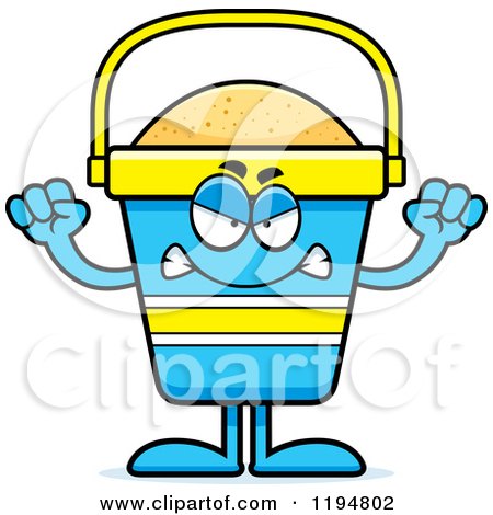 Cartoon of a Mad Beach Pail Mascot - Royalty Free Vector Clipart by Cory Thoman