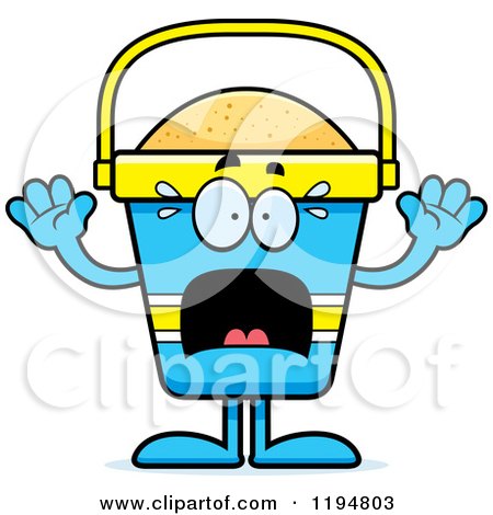 Cartoon of a Scared Beach Pail Mascot - Royalty Free Vector Clipart by Cory Thoman