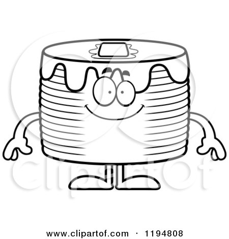 Cartoon of a Black And White Happy Pancakes Mascot - Royalty Free Vector Clipart by Cory Thoman
