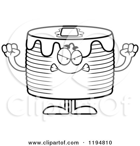 Cartoon of a Black And White Mad Pancakes Mascot - Royalty Free Vector Clipart by Cory Thoman