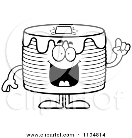 Cartoon of a Black And White Smart Pancakes Mascot - Royalty Free Vector Clipart by Cory Thoman