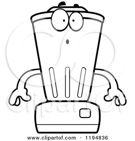 Cartoon of a Black And White Surprised Blender Mascot - Royalty Free Vector Clipart by Cory Thoman
