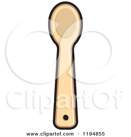 Clipart of a Wooden Kitchen Spoon - Royalty Free Vector Illustration by Lal Perera