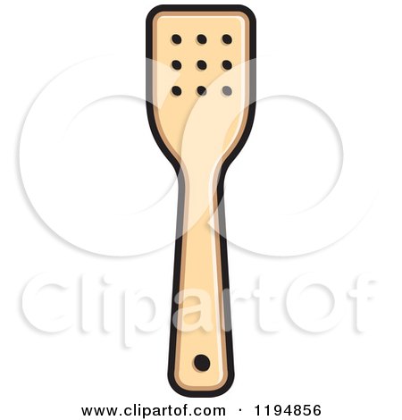 Clipart of a Wooden Kitchen Spatula - Royalty Free Vector Illustration by Lal Perera