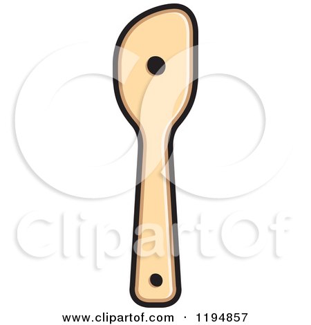 Clipart of a Wooden Kitchen Spatula 4 - Royalty Free Vector Illustration by Lal Perera