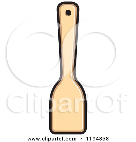 Clipart of a Wooden Kitchen Spatula 2 - Royalty Free Vector Illustration by Lal Perera