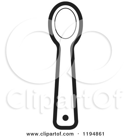 Clipart of a Black and White Kitchen Spoon - Royalty Free Vector Illustration by Lal Perera