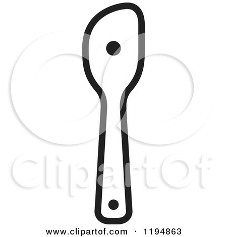 Clipart of a Black and White Kitchen Spatula 2 - Royalty Free Vector Illustration by Lal Perera