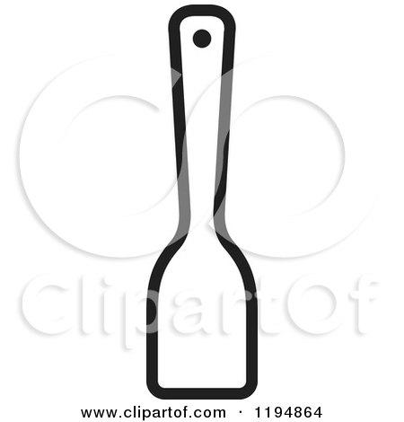 Clipart of a Black and White Kitchen Spatula 3 - Royalty Free Vector Illustration by Lal Perera
